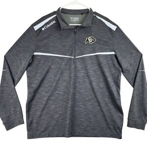 Columbia Colorado Buffaloes Quarter Zip Pullover Mens Large Gray Golf Athletic